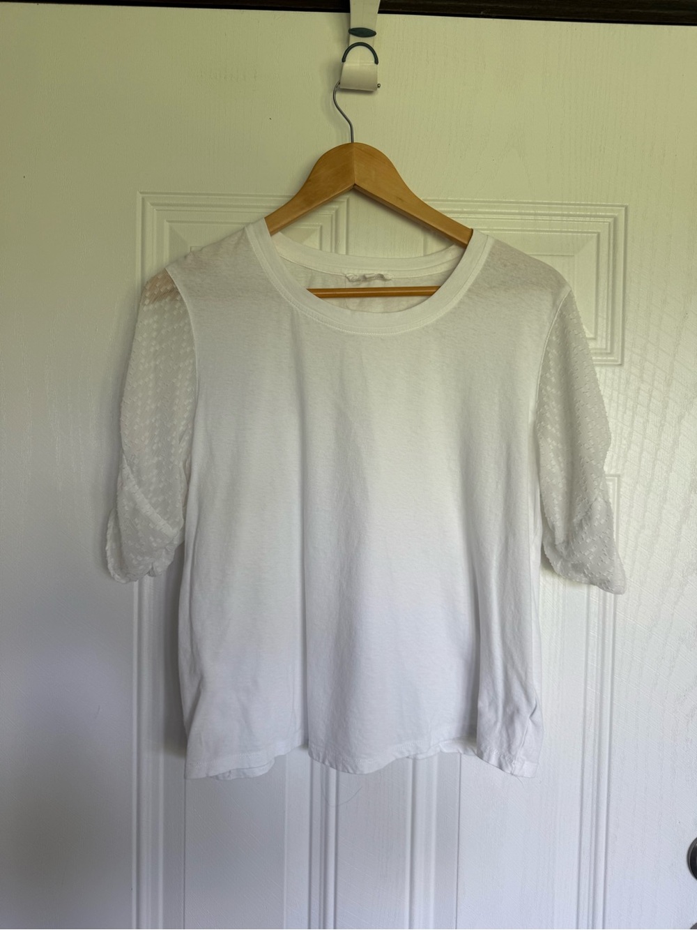 2 for $20 sale: Heartloom white t-shirt with sheer sleeves -